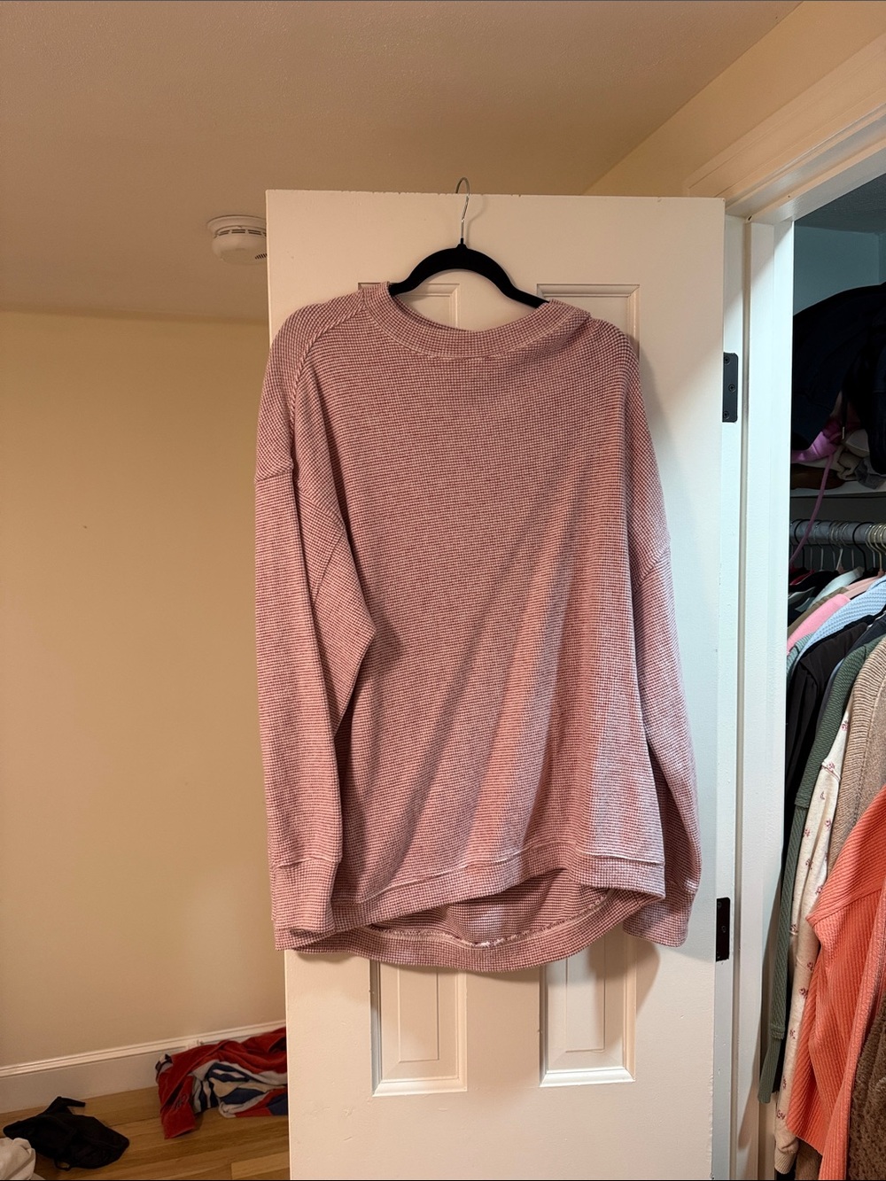 Cozy Pink Waffle Knit Women's Sweater